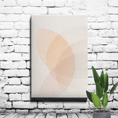 Minimal Abstract Shapes Canvas Print Soft Neutral Beige Overlapping Arcs