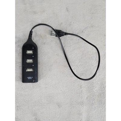 Unbranded 4 Port USB 2.0 Hub High Speed Multiport Splitter Adapter Black