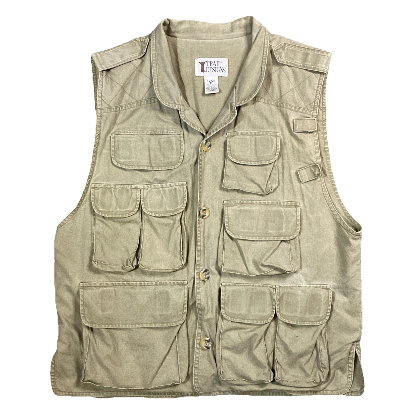 Trail Designs Vest Mens L Brown Tactical Hunting Fishing Shooting Cargo Utility