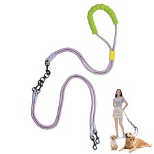 Double Dog Leash No Tangle, Adjustable Split Leads Dual Pet Walking Leash wit...