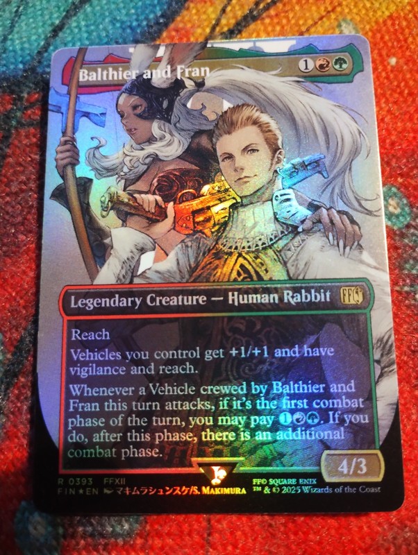 BORDERLESS FOIL Balthier and Fran - FIN - NM - MTG - Magic: The Gathering