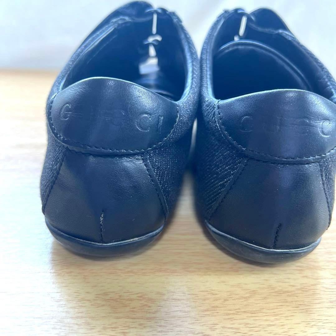 Auth Gucci Leather GG Low cut Sneakers Logo EU34.5 US4.5 UK1.5 Black Women thumbnail 10