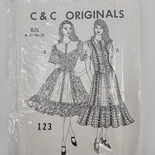 VTG C C Originals 123 Multi-size Square Dance Dress Pattern 6-8-10-12 NEW SEALED