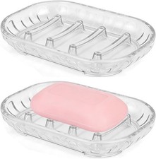 2-Pa Soap Dish Holder for Bar Soap, Bathroom Soap Dishes Soap Holder,