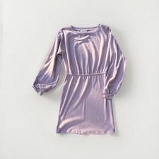 Nine West Pink Knit Ribbed Sweater Dress Round Neck Long Sleeve Womens M