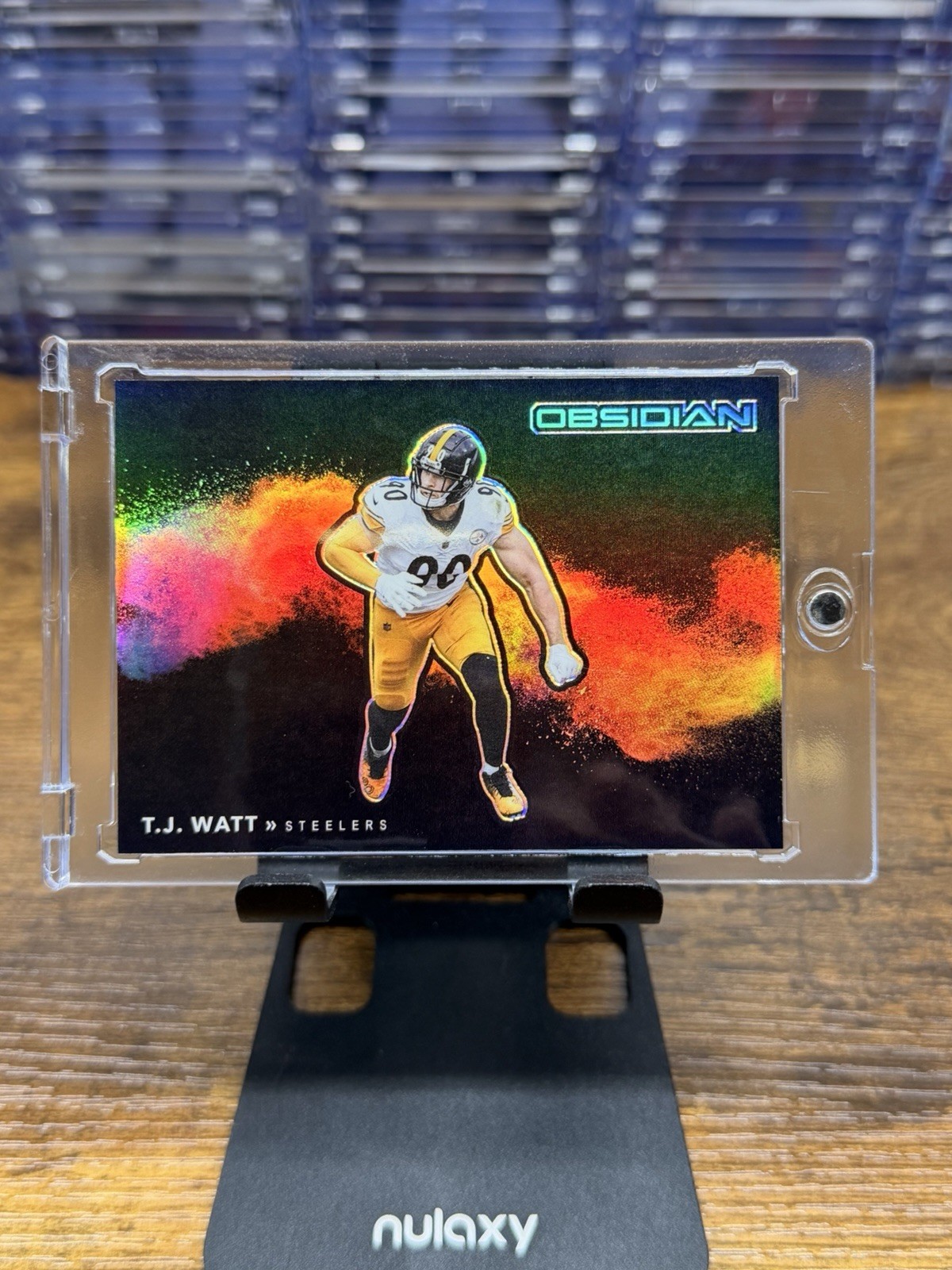 🔥 2021 Panini Obsidian T.J. Watt Color Blast Black – Rare SSP Steelers 🔥