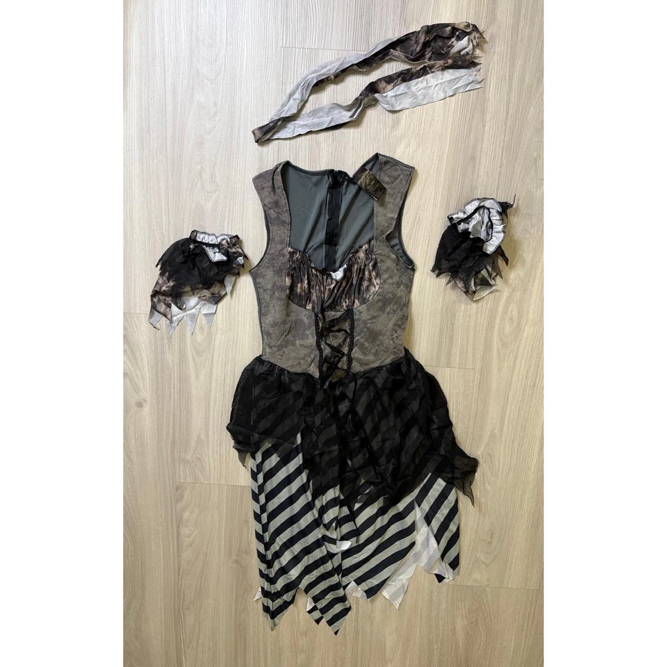 Leg Avenue Ghost Pirate Costume Womens S/M Black Gray Dress Halloween Cosplay - Image 2 of 4