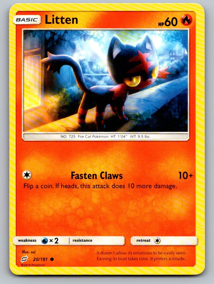 Litten 20/181 Common Team Up Pokemon Lightly Played