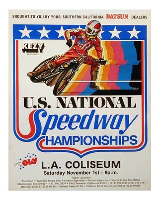 Retro Speedway Meisterschaft Wandkunst Vintage Speedway Racing Wandkun