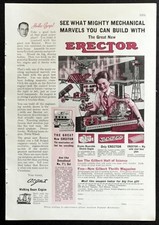 1937 Gilbert Erector Set No. 7 1/2 "Mighty Mechanical Marvels" vintage Print Ad