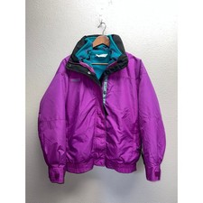 Vintage Womens Columbia Jacket Radial Sleeve Purple Full Zip Bugaboo Ski Large