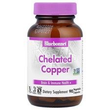 Bluebonnet Nutrition Chelated Copper 90 Vcaps Egg-Free, Fish Free, Gluten-Free,