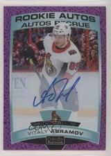2019-20 O-Pee-Chee Platinum Rookie Autos Violet Pixels Vitalii Abramov Auto tg9