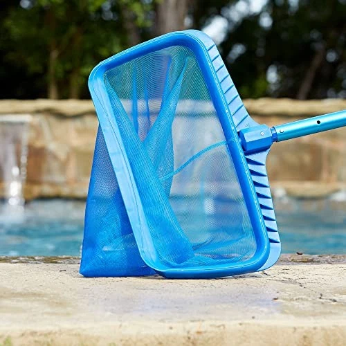 Rastrillo de piscina Swimline Professional de alta resistencia con bolsa profunda, azul Foto 2 de 4