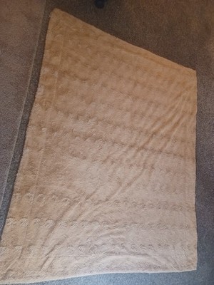 Pier 1 Throw Blanket Soft Faux Fur Face Gold Tan Mink