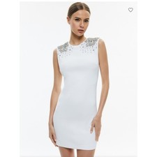 Alice + Olivia Almira Embellished Sleeveless Fitted Mini Dress Size 8 NWT $495