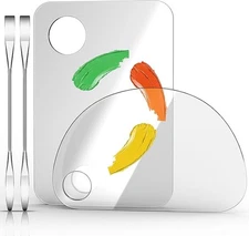 Acrylic Cosmetic Makeup Palette, 4 in 2 Set Makeup Mixing Palette B0C4H5J17W