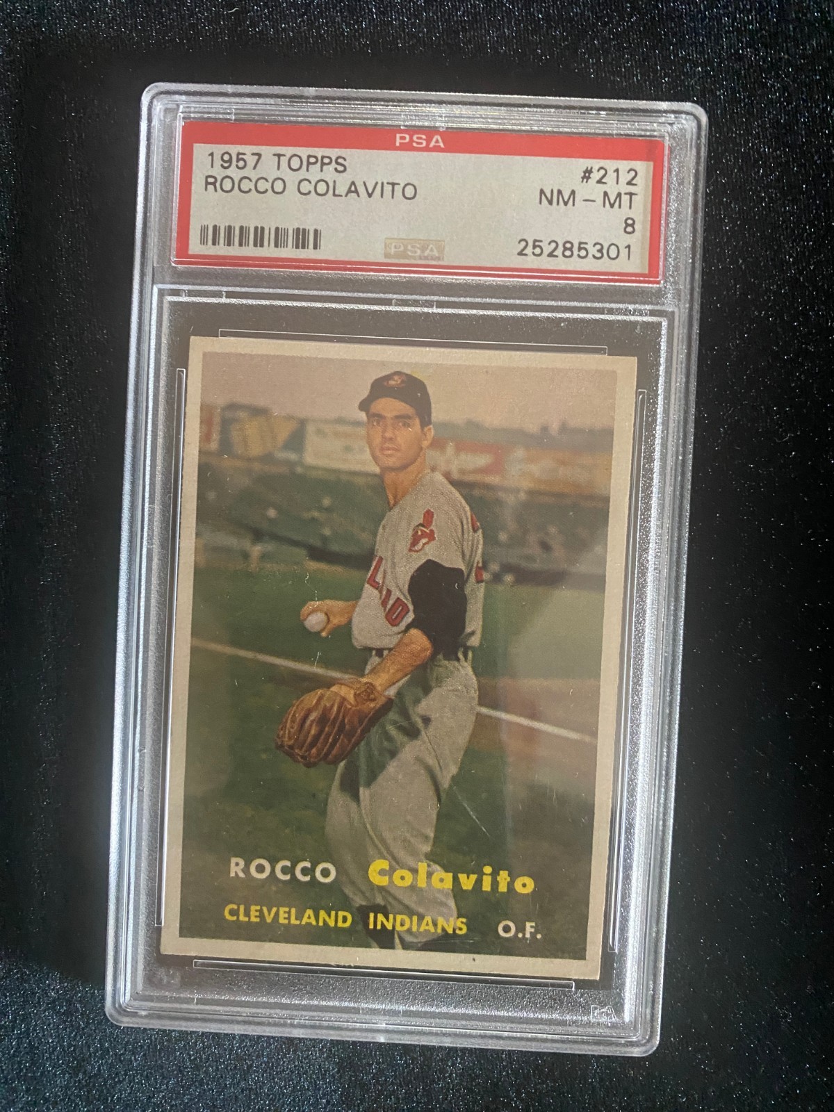 1957 TOPPS BASEBALL #212 - ROCCO COLAVITO - HOF - PSA 8 NM-MT