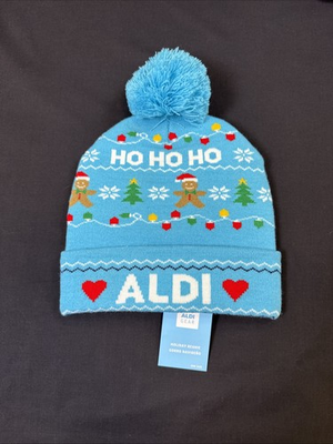 #ad Aldi Gear Blue Holiday Winter Beanie Hat 2024 $15.00