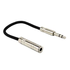 6.35mm Female to Male Stereo Adapter Cable 20cm