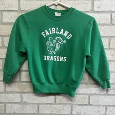 Fairland Dragons Pullover Sweatshirt Youth Small Green Front Graphic Port  Co