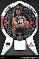 2022-23 Crown Royale Heirs to the Throne Relics Shaedon Sharpe RC ROOKIE JERSEY