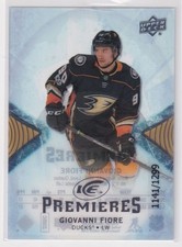2017-18 Upper Deck ICE Premieres Giovanni Fiore Rookie 1141/1299 Anaheim Ducks