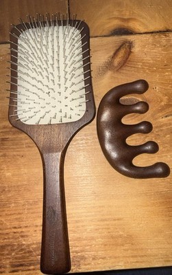 Lynnieelle Wooden Paddle Brush With Metal Bristles For All Hair