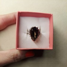 Sterling Silver Smoky Quartz, Ring Size 6, 6.28g