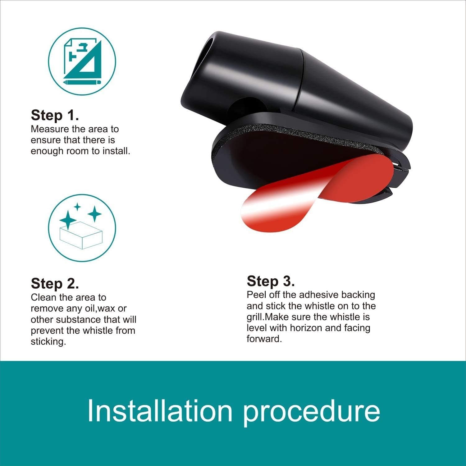 4Pcs Deer Whistles for Vehicles Wind Activated Black