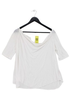 Calypso St. Barth Damen Top S Weiß 100% Baumwolle Kurzarm Rollkragen Basic