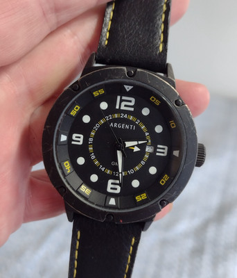 Men's ARGENTI GMT Watch Water-Resistant w/ New Battery - Works Great! a71