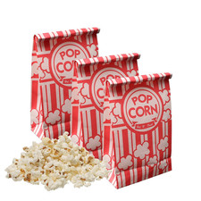 Popcorn Bags, 2 oz Flat Bottom Paper Popcorn Bags for Family Movie Night Basebal