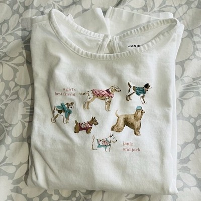 Janie And Jack Long Sleeve T-shirt For Girls - Cream Color - Size 12