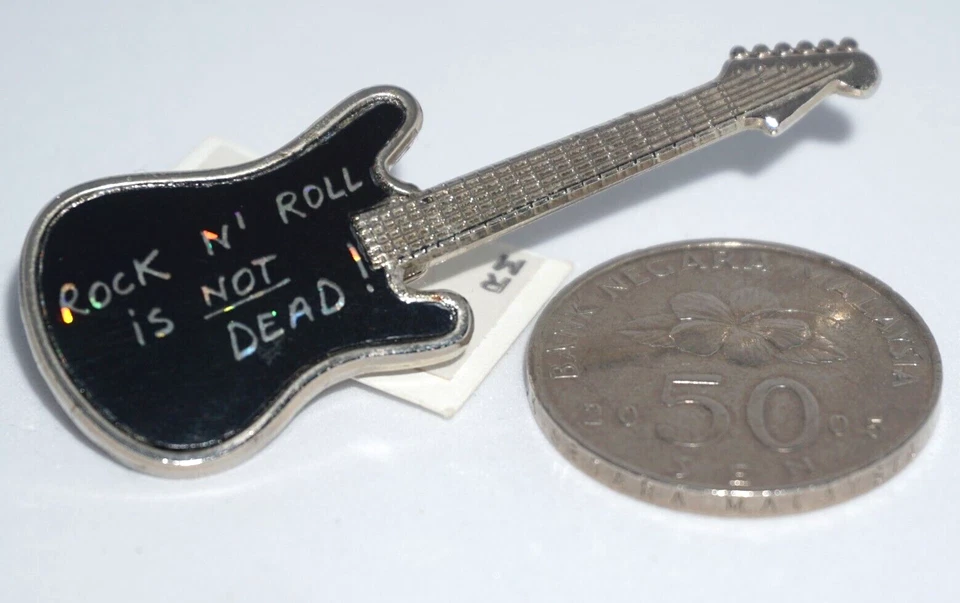Collectible Fashion Pin - "Rock n Roll Is Not Dead" Guitar Pin by Philosophy Men - Image 4 of 4