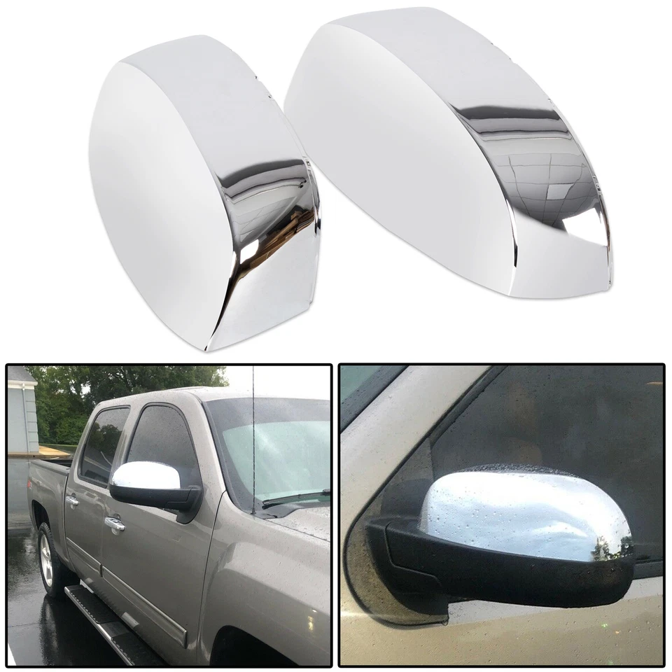 Tapas de repuesto para cubiertas de espejos cromadas para Chevy Silverado/GMC Sierra 07-13 14 Foto 3 de 4