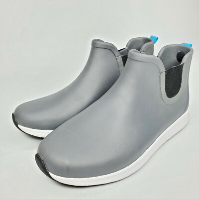 Native Womens Size 8 Apollo Rain Rain Boots Dublin Grey/Shell White/Jiffy Rubber