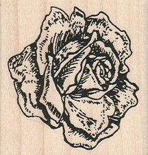 Rose No Leaves 2 x 2" Rubber Stamp, Flowers and Plants Stamp
