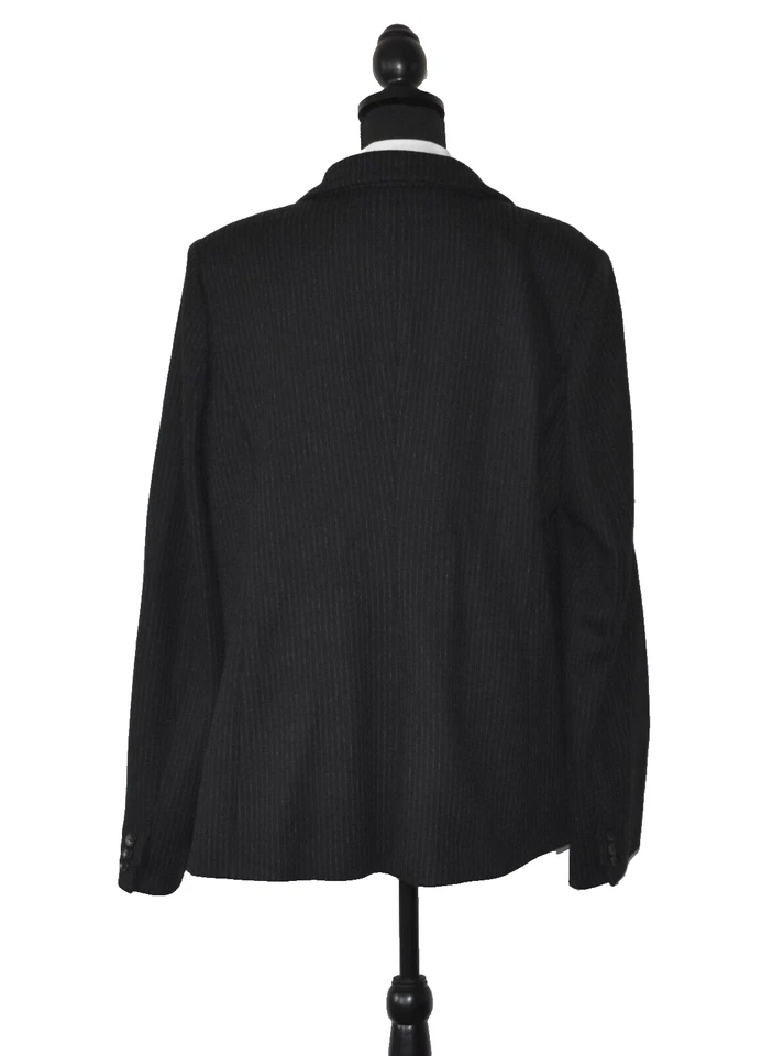 B5 NWT MARINA RINALDI Cedro Striped Wool Blend Single Button Blazer Size IT 27 - Image 3 of 4