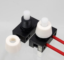 2x Drucktaster Druckschalter EIN/AUS Schalter Retro Lampe Licht 230V 2A Ø 10mm