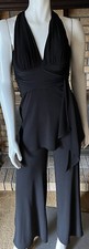 White House Black Market Black Jersey Jumpsuit Size 2