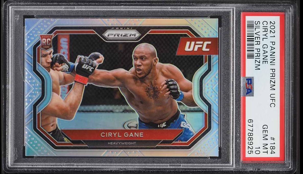 2021 Panini Prizm UFC #184 Ciryl Gane Silver Prizms Rookie Card RC PSA 10 GEM MT