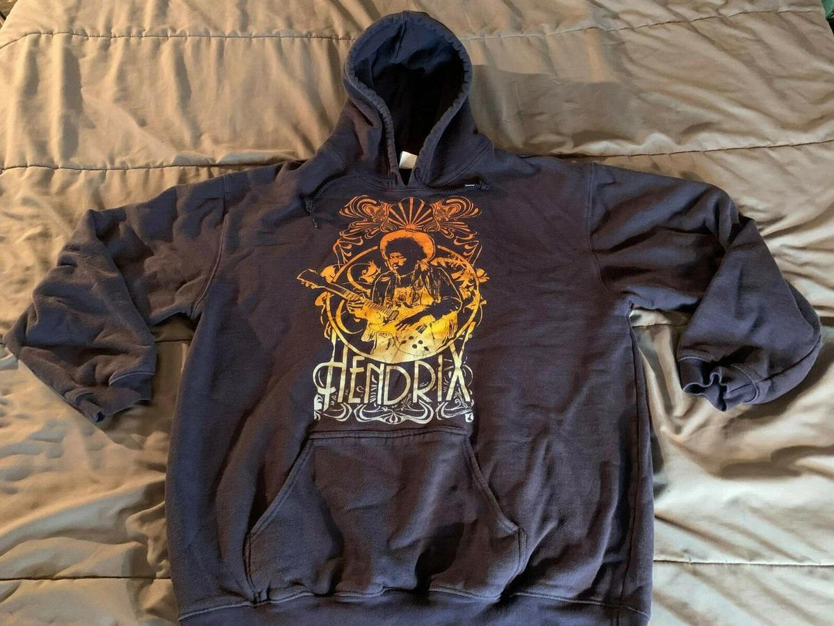 JIMI HENDRIX Hoodie Menu0026#039;s Size XL Navy BLUE Graphic Sweatshirt NICE!  FAST! COOL! | eBay