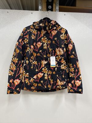 Roxy Snow Jacket Women s Small Torah Jetty Black Blooming Party (KVJ6) #5A3A