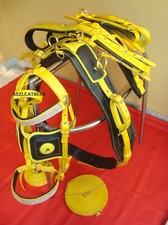 Nylon Synthetic Driving Harness Yellow  Black in Full Cob Pony Mini  Shetland