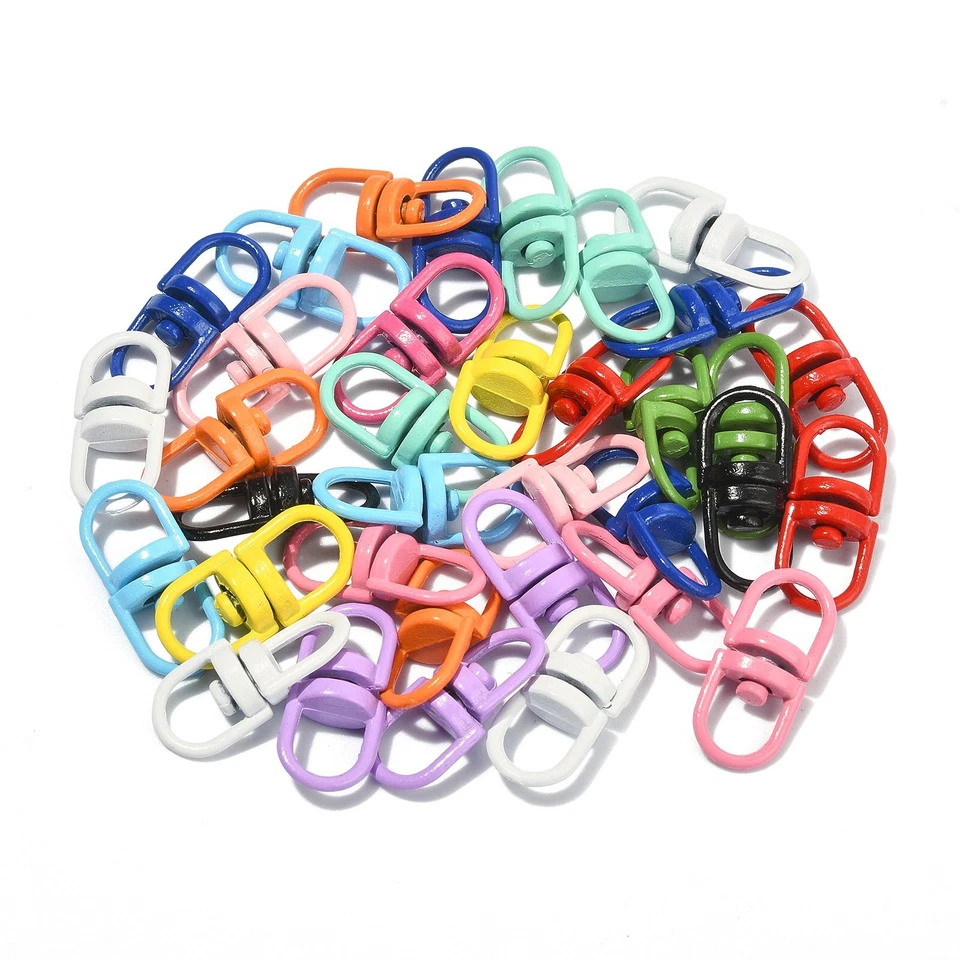 50x Double Swivel Hook Key Clasps Connectors Clip for Jewelry Making Accessories - Image 3 of 4