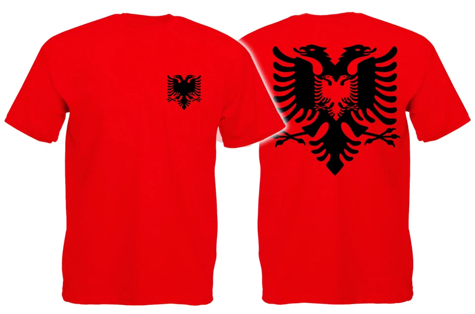 T-Shirt Albanien Albania Shqipëria Albanien Kosovo Wappen, Flagge, Alpha xxx fd - Bild 1 von 2