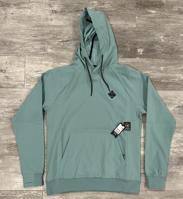 Salty Crew Northern Tech Pullover Hoody Aqua Size Small Fleece Lined Brand New