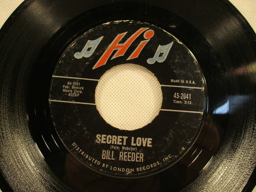 Bill Reeder Secret Love / Judy 1961 Hi 45 2041 Single Record Rockabilly ...