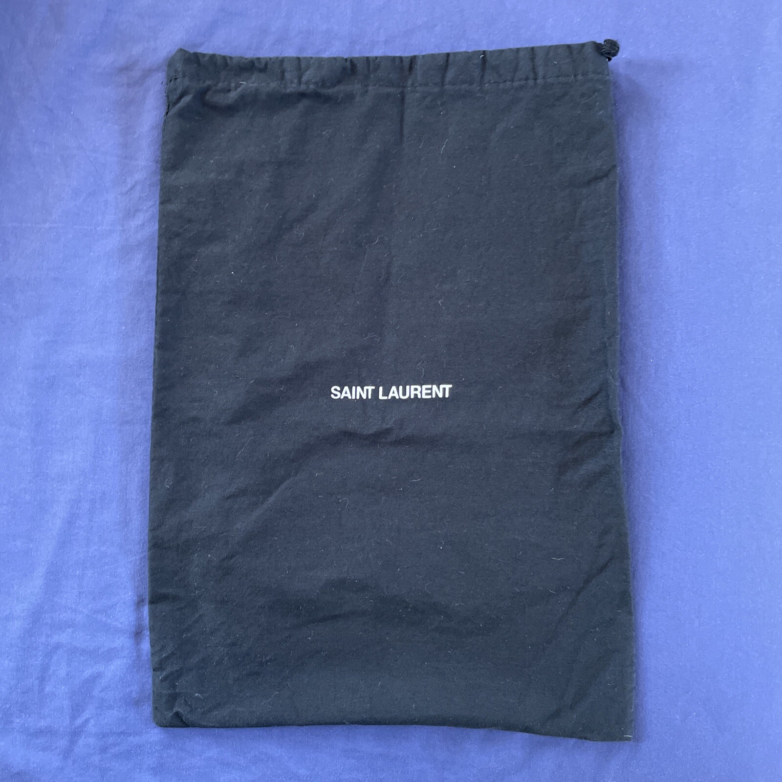 Borsa antipolvere per scarpe YSL Saint Laurent Paris nera borsetta portaoggetti da viaggio 15” x 11”